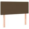 vidaXL Cama box spring con colch&oacute;n tela marr&oacute;n oscuro 90x190 cm