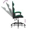 vidaXL Silla gaming giratoria cuero sintético negro y verde