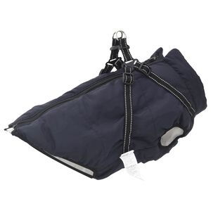vidaXL Abrigo para Perros Azul marino L44 Vell&oacute;n y poli&eacute;ster