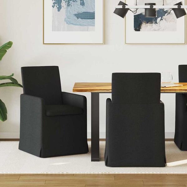 vidaXL Sillas de comedor 2 pcs Negro 57 x 67 x 95 cm tela