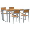 vidaXL Conjunto de Comedor de Jard&iacute;n 5 uds. Gris