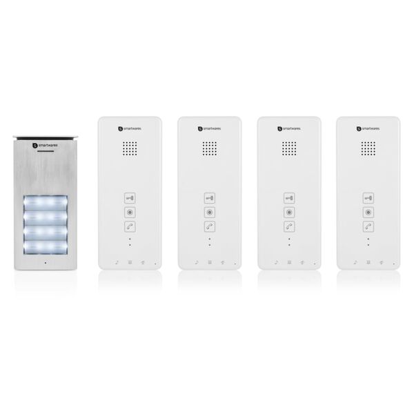 Smartwares Sistema interfono 4 apartamentos blanco 20,5x8,6x2,1 cm