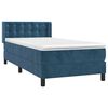vidaXL Cama box spring con colch&oacute;n terciopelo azul oscuro 90x200 cm