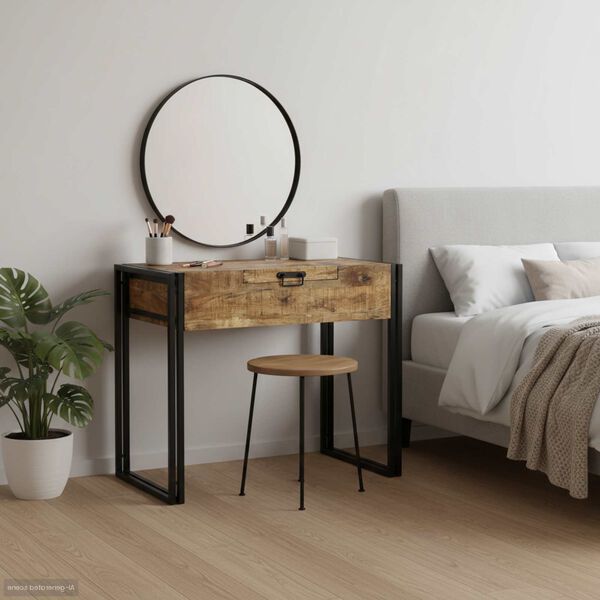 vidaXL Mesas de Tocador de Dormitorio Marrón Madera maciza de Mango