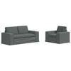 vidaXL Sof&aacute; 2 pcs Gris oscuro 182 x 80 x 82 cm tela