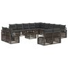 vidaXL Conjunto de sof&aacute;s de jard&iacute;n 14 uds. Gris rat&aacute;n sint&eacute;tico
