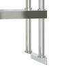vidaXL Mesa de trabajo para cocina con estante acero inox 110x55x150cm