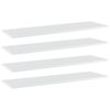 vidaXL Estante para estanter&iacute;a 4 uds madera blanco brillo 100x30x1,5cm