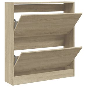 vidaXL Zapatero de madera de ingenier&iacute;a roble Sonoma 80x21x87,5 cm