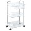 vidaXL Carro de almacenamiento 3 niveles transparente 37x28x68 cm