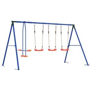 vidaXL Juego de Columpios Exterior Multicolor acero y PE