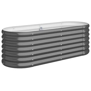 vidaXL Jardinera acero galvanizado antracita 114x40x36 cm