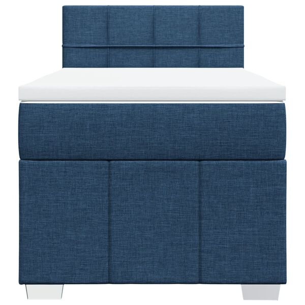 vidaXL Cama box spring con colchón tela azul 80x200 cm