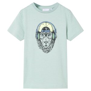 Camiseta infantil con rayas verde menta claro 104