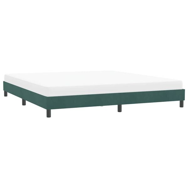 vidaXL Estructura cama sin colch&oacute;n terciopelo verde oscuro 180x210 cm