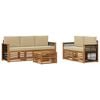vidaXL Conjunto de sof&aacute;s de exterior 6 uds. Natural y Beige
