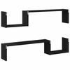 vidaXL Estante de pared con estante 2 pcs Roble Negro 100 x 15 x 20 cm