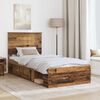 vidaXL Estructura de cama con cabecera Madera vieja 100 x 200 cm