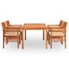 vidaXL Set comedor de jardín 5 pzas y cojines madera maciza de acacia