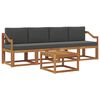 vidaXL Conjunto de sof&aacute;s de exterior 5 uds. Natural y Antracita