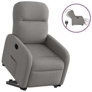vidaXL Sill&oacute;n el&eacute;ctrico reclinable elevable de tela gris taupe