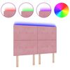 vidaXL Cabecero con luces de tiras LED Ajustable Rosa 72 cm Terciopelo