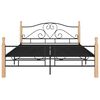 vidaXL Estructura cama con cabecero sin colchón metal negro 140x200 cm