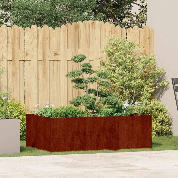vidaXL Jardinera oxidada 120x80x40 cm acero corten