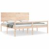 vidaXL Cama de matrimonio para personas mayores cabecero madera maciza