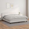 vidaXL Cama box spring con colchón cuero sintético blanco 160x200 cm