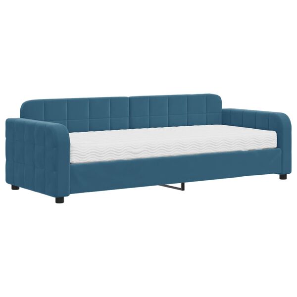 vidaXL Sof&aacute; cama con colch&oacute;n terciopelo azul 80x200 cm