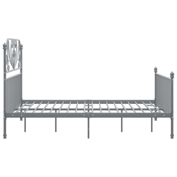 vidaXL Estructura de cama sin colch&oacute;n metal gris 140x200 cm