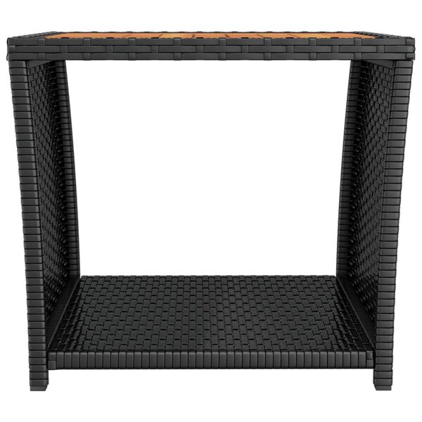 vidaXL Mesa de centro rat&aacute;n negro y superficie madera maciza acacia