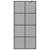 vidaXL Pared de Ducha Walk-in Negro 90 x 195 cm vidrio templado