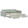 vidaXL Sof&aacute; cama nido con cajones terciopelo gris claro 80x200 cm