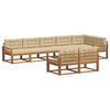 vidaXL Conjunto de sof&aacute;s de exterior con coj&iacute;n 8 pcs Natural y Beige