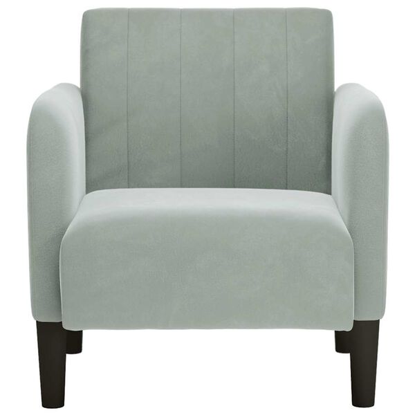 vidaXL Sill&oacute;n con reposabrazos Terciopelo Gris Claro 54 cm