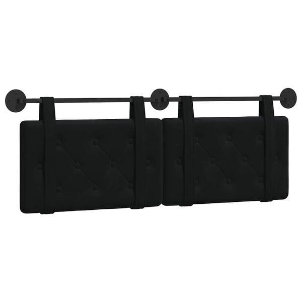 vidaXL Cabecera Colgante Negro 130 x 55 x 5 cm Terciopelo