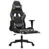 vidaXL Silla gaming masaje reposapi&eacute;s cuero sint&eacute;tico negro camuflaje