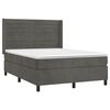 vidaXL Cama box spring con colch&oacute;n terciopelo gris oscuro 140x200 cm