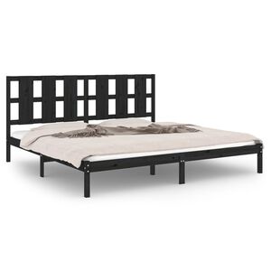 vidaXL Estructura de cama de madera maciza de pino negra 200x200 cm