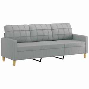 vidaXL Sof&aacute; de 3 plazas de tela gris claro 180 cm