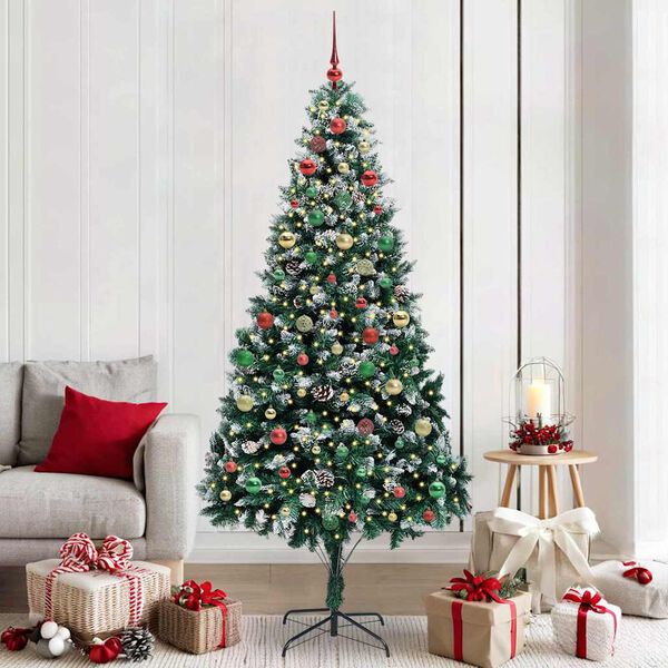 vidaXL Árbol de Navidad artificial Verde 210 cm PVC y Acero y Plástico