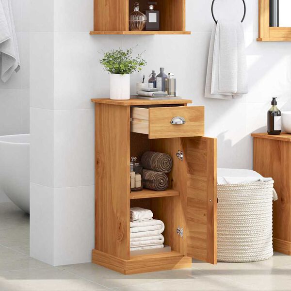 vidaXL Mueble de Cuarto de Ba&ntilde;o con caj&oacute;n VIGO Marr&oacute;n y Marr&oacute;n Miel