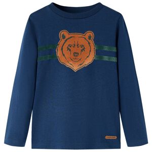 vidaXL Camiseta infantil de manga larga azul marino 92