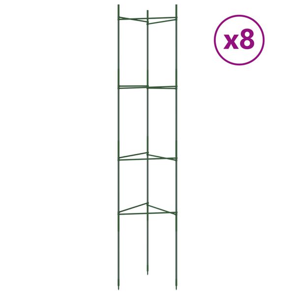 vidaXL Tutores para tomates 8 unidades acero y PP 154 cm