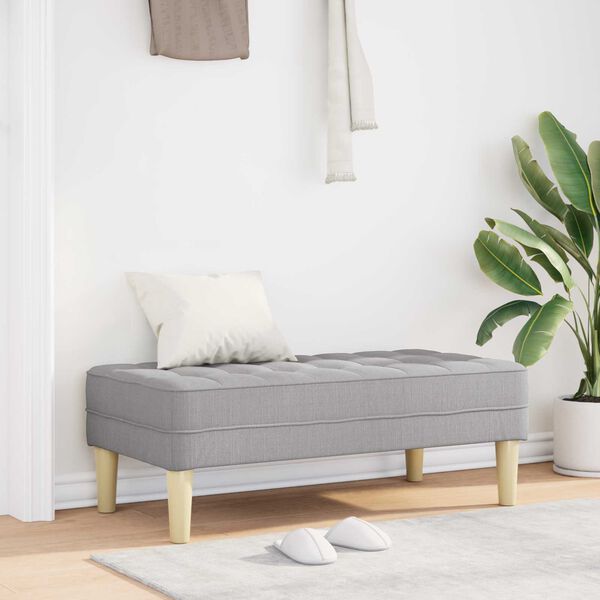 vidaXL Banco con coj&iacute;n Gris Nube 113 x 57 x 39 cm tela