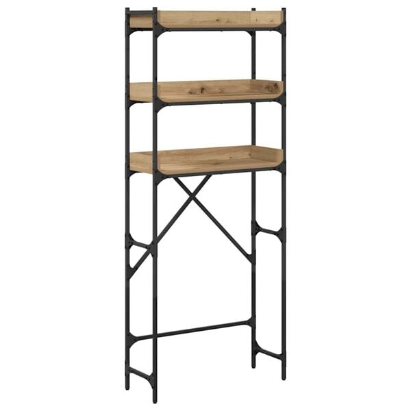 vidaXL Estante para lavadora Roble artesanal 67 x 25 x 163 cm