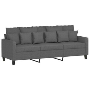 vidaXL Sof&aacute; de 3 plazas de tela gris oscuro 180 cm