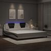 vidaXL Estructura de cama Viana con LED sin colch&oacute;n blanco negro 200x200 cm